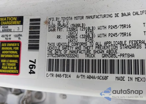 2019 Toyota Tacoma Double Cab/Sr/Sr5/Trd Sport/Trd Off Road/Trd Pro from USA, damaged, VIN 3TMCZ5AN9KM222241